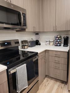 Modern Downtown SLC Apartment tesisinde mutfak veya mini mutfak
