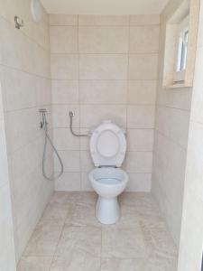 a bathroom with a toilet and a shower at Apartments "Old house Mustafic" in Bar +34 photos