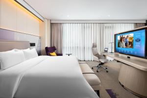 Televiisor ja/või meelelahutuskeskus majutusasutuses Hampton by Hilton Shenzhen North Station