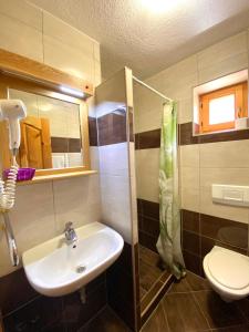 a bathroom with a sink and a toilet at Guest House Plitvice Waterfall in Plitvička Jezera