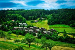 a village in the middle of a green field at Natur tanken im Schwarzwald in Sasbachwalden