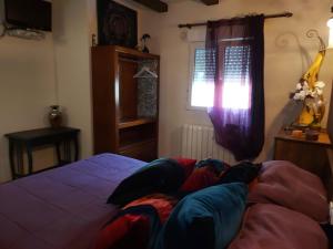 1 dormitorio con cama y ventana en Raices, en Robledondo