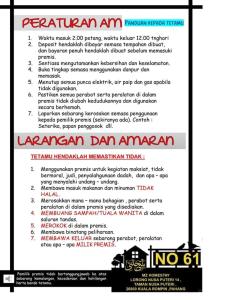 a menu for anarmaarmaarmaarmaarma restaurant with a picture of the menu at MZ Homestay in Kuala Rompin