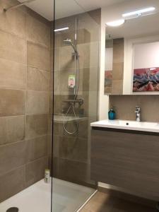 a bathroom with a shower and a sink at Monico 0202 ref 49 in Koksijde