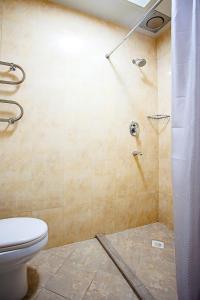 a bathroom with a shower with a toilet at KORSAR in Astana
