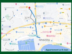 a map of the apartment la siren w obiekcie Studio 700 m du Palais et Croisette - Le St Jean w Cannes