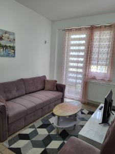 sala de estar con sofá y mesa en Lavander, en Banja Luka