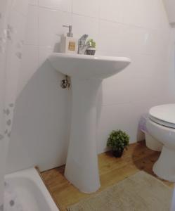 łazienka z białą umywalką i toaletą w obiekcie T1 Elvas w mieście Elvas