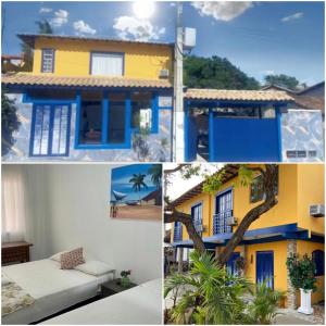 eine Collage mit Fotos eines Hauses in der Unterkunft Pousada Maresias de Geribá in Búzios
