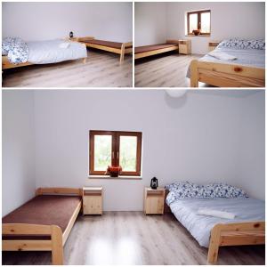 zwei Bilder eines Zimmers mit zwei Betten darin in der Unterkunft Vital Horse 