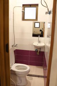 ein Bad mit einem WC und einem Waschbecken in der Unterkunft Future 2 Hotel Apartments in Aqaba