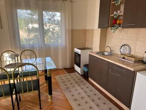Kuchyň nebo kuchyňský kout v ubytování Porodični Apartman Igalo