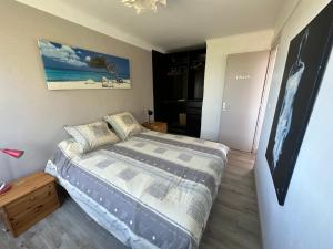 Postel nebo postele na pokoji v ubytování Appartement de l'oursinière 4/6 pers vue mer