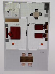 a drawing of a floor plan of a building at Studios Eliza in Livadi