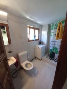 イントラーニャにあるCasa Titaの小さなバスルーム(トイレ、シャワー付)