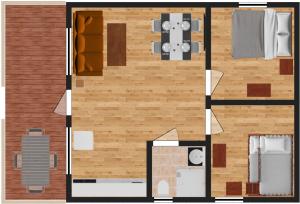 a floor plan of a room with a bathroom at ALBATROS Wicie in Wicie
