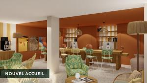 - un salon et une salle à manger dans l'établissement Belambra Clubs Belgodère - Golfe de Lozari, à Belgodère