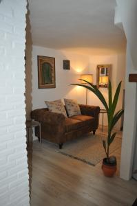 a living room with a couch and a plant at La Estrellita in Iznájar