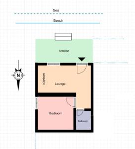 The floor plan of Kaminaki Beachfront Apartments