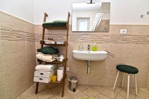 uma casa de banho com um lavatório e um espelho em iL GeLsoMiNo em Brandizzo