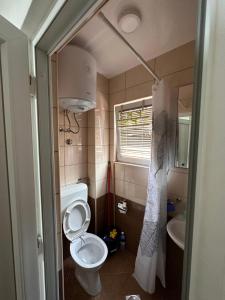 ein kleines Bad mit WC und Waschbecken in der Unterkunft Stan Zenica in Zenica