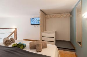 una camera con letto e TV a parete di Circeo Holiday Houses a San Felice Circeo