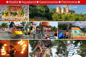 a collage of pictures of a park with a castle at WelcomeAgen*Gatsby*Clim*Fibre in Agen