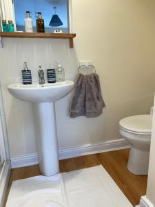 a bathroom with a sink and a toilet at Ardean House in Moy