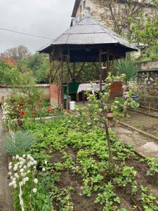 un giardino con gazebo al centro di Vila Venera a Velingrad