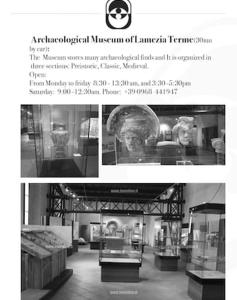 two photographs of a museum with a picture of a exhibit at Charming House in Decollatura with Jacuzzi in Decollatura