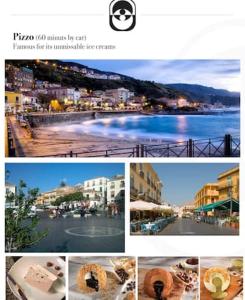 a collage of pictures of a city and a river at Charming House in Decollatura with Jacuzzi in Decollatura
