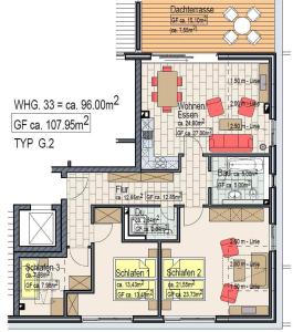 Půdorys ubytování Ferienwohnung Admiralssuite