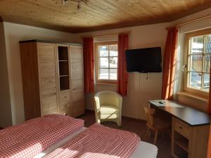 TV a/nebo společenská místnost v ubytování Steinerhaus Berggasthof