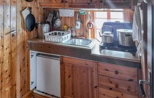 a kitchen with a sink and a stove at 4 Bedroom Nice Home In Etne in Etnesjøen