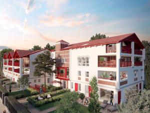 an artist rendering of a planned apartment complex at Appartement moderne 3* avec balcon, proche du lac et plage, parking privatif, Wi-Fi inclus - FR-1-239-862 in Soorts-Hossegor