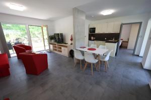 Kuchyň nebo kuchyňský kout v ubytování Apartmány Vír