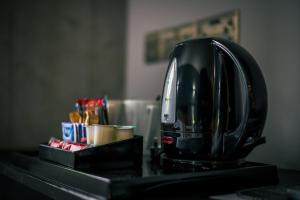 a coffee maker sitting on top of a counter at Bowes Incline Hotel in Gateshead