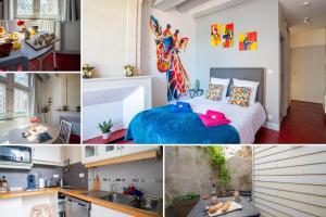 eine Collage mit Bildern einer Küche und eines Schlafzimmers in der Unterkunft Sophie 2 pers à 20 minutes de Beauval in Montrichard