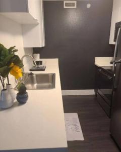 A kitchen or kitchenette at 2bedroom Downtown Los Angeles pool and gym onsite.