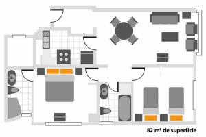 
The floor plan of Camino Real Aparthotel, Downtown
