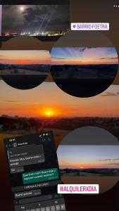 uma colagem de três imagens de um pôr-do-sol em AMANECER Rent Apart - Tú Hogar! Amplio y Luminoso con Desayuno em Junín