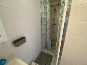 ein Bad mit einer Dusche, einem WC und einem Waschbecken in der Unterkunft Appartement Arcachon, 2 pièces, 3 personnes - FR-1-474-167 in Arcachon