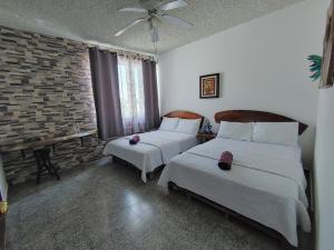 Voodi või voodid majutusasutuse La Zona Hostel toas