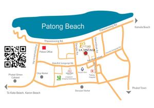 un mapa de la playa de pádel y el spa en La Vintage Resort, en Patong Beach