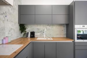 Kuchyň nebo kuchyňský kout v ubytování Luxury apartments Lotus&Lovor