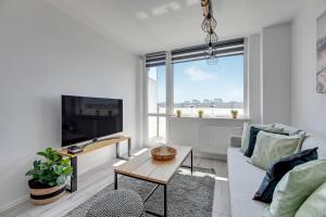 Un televizor și/sau centru de divertisment la Grand Apartments - Fala apartament na Przymorzu