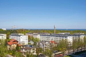Vedere generală la Gdańsk sau o vedere a orașului de la acest apartament