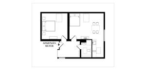 Plán poschodí v ubytovaní Apartmány Oxota