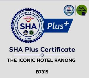 a logo for sha plus certified the iconic hotel ranch at The Iconic Hotel Ranong in Ranong
