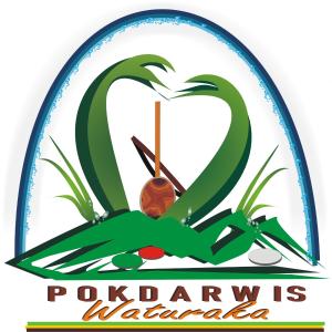 a crest of a beach with a palm tree and aap arrow is warranted at WATURAKA TOURISM VILLAGE in Ende